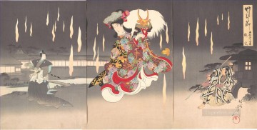 Toyohara Chikanobu Painting - Foxfires Toyohara Chikanobu